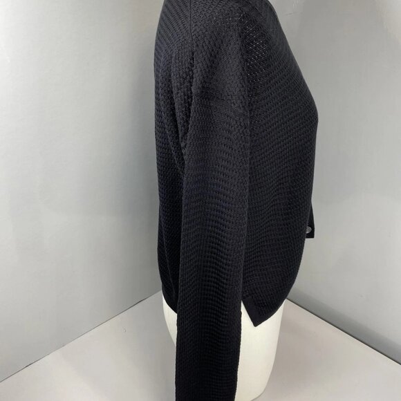 NEW THEORY Women’s Hanelee Cropped Cardigan Shirt – Black – Size S - Picture 5 of 8